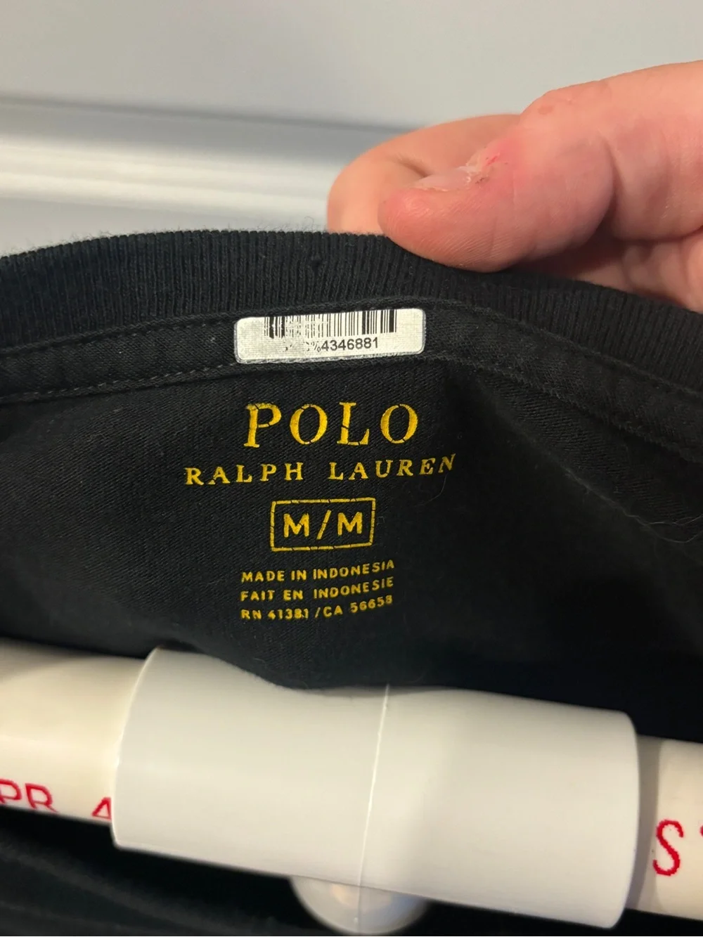 Polo by Ralph Lauren Black V-Neck Tee with Red Pony Logo